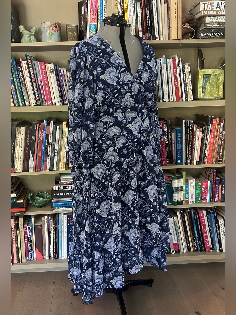 NWT Hutch/Anthropologie Blue Floral Wrap Dress